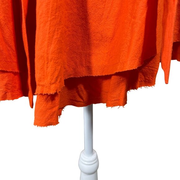 New Saints + Secrets Halter Mini Dress Tangerine S Small Layered Hem Cotton - Picture 4 of 10